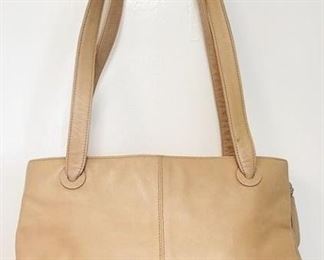822 - Genuine Chanel caviar neutral leather ladies tote double handle some marks to interior 9.5 x 12
