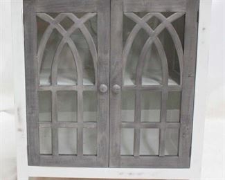 834x - Gray & white painted double door cabinet 43 x 41 x 20 1/2
