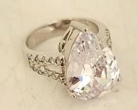 851 - 18K Gold electroplate gemstone ring size 9
