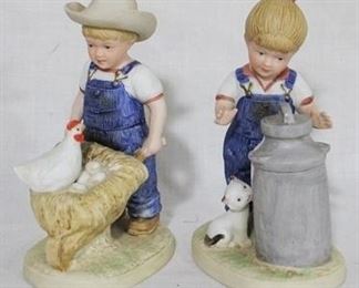 892 - Pair Denim Days porcelain figures - 6"
