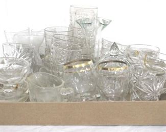 907 - Tray lot Assorted Glass Items
