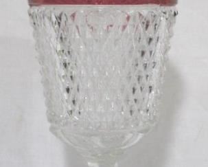914 - Crown Point cranberry large covered urn 16 tall
