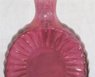 915 - Cranberry Glass Decanter 10.25 tall
