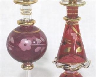 922 - 2 piece Glass Perfume Bottles 6 tall
