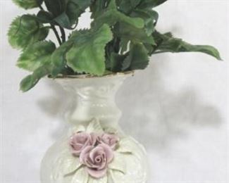936 - Porcelain Vase with Porcelain Roses
