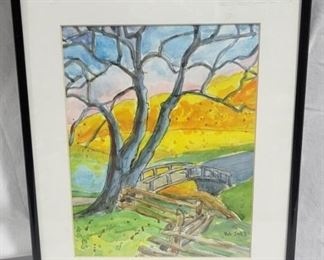 976 - Framed Watercolor, signed - 11 x 14

