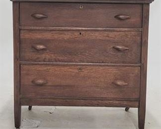 1427 - Original finish oak 3 drawer dresser 35 x 36.5 x 19.5
