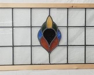 2005 - Stained glass window in wood frame 18.5 x 32.5
