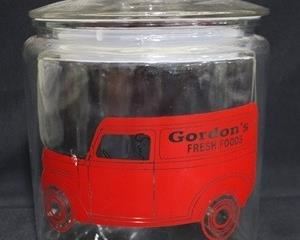 2455 - Gordon's glass store jar 10 x 7
