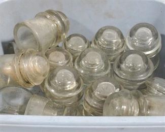 2499 - Tote full of Glass Insulators to include tote
