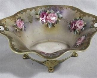 2597 - Nippon porcelain handled bowl - 6.5 x 8
