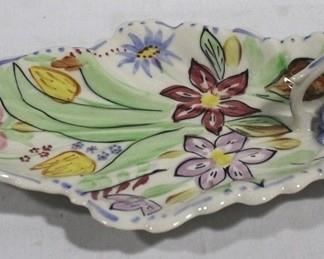 2613 - Blue Ridge leaf dish - 11 x 7
