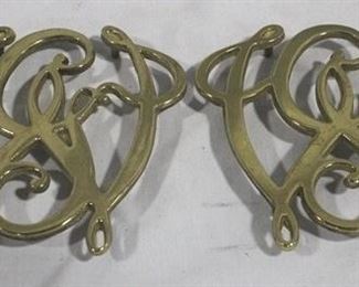2645 - 2 Virginia Metalcrafters brass trivets
