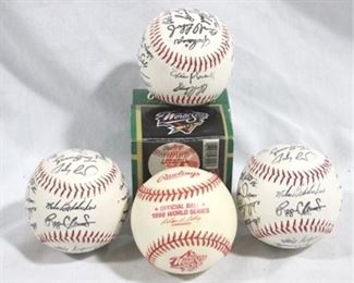 2649 - 4 Assorted baseballs, 1 with box

