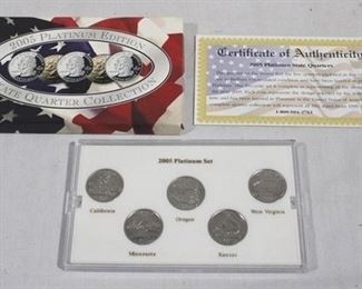 2661 - 2005 Platinum Edition quarter set w/ COA
