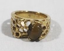 2669 - 14 Kt HGE men's gold electroplate size 8 ring worn

