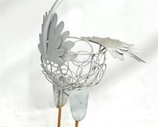 4012 - Garden Decorative Metal Crane Planter 42 x 16 x 9
