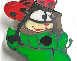 4024 - Garden Decorative Metal Ladybug Birdhouse 15 x 11 x 6
