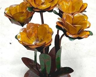 4029 - Garden Decorative Metal Yellow Flowers 14.5 x 10 x 10
