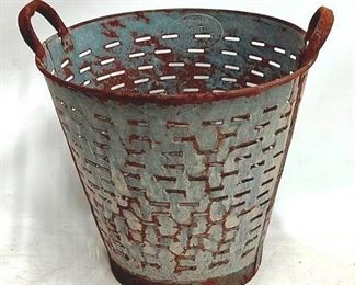 4034 - Garden Decorative Metal Bucket w/ 2 handles 18.5 x 16.5 x 17

