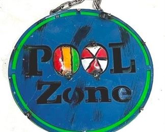 4046 - Decorative Metal Pool Zone Sign 12" round
