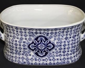 4093 - Blue & white large tub 8 1/2 x 19 x 13
