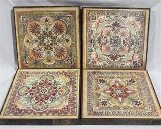6368 - 4 Pc set wall art on board - 12.5 x 12.5
