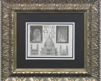 9024 - 1960 Architectural steel engraving 26 x 23
