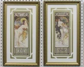 9043 - Set of 4 Seasons by Alphonse Mucha 12 x 21

