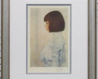 9068 - Portrait of Helene Print by Gustav Klimit 14.5 x 18.5
