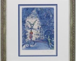 9072 - Blue Circus print by Marc Chagall 15.5 x 18.5
