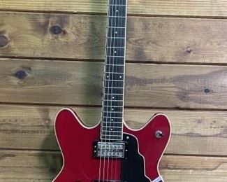 De Armond Starfire Custom Cherry Red Hollowbody Electric Guitar w/Hard Case