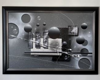 Framed and signed painting 