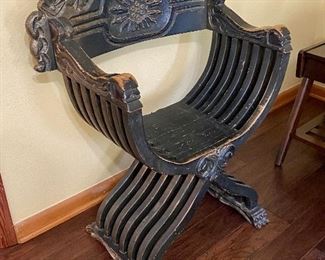 Fab-U-Lous vintage carved Savonarola Chair
