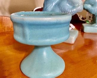 One more piece of turquoise Van Briggle Pottery….one candlestick 