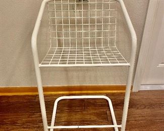This awesome vintage mesh Grid Stool with cantilevered base is fab-u-lous! It looks like a chair here, but it’s larger/taller, like a stool.