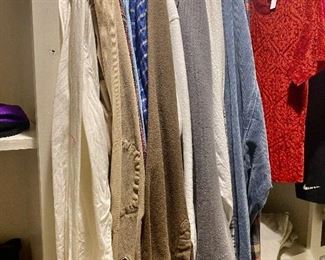 We have men’s clothing and sizes large and extra-large… Including Ralph Lauren Polo, and brands from Massey’s and The Backpacker.