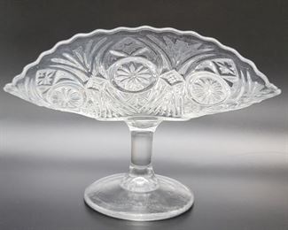 Vintage Pressed Glass Banana Boat / Fruit Stand