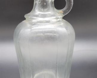 Hazel Atlas 1 Pint Clear Ribbed Glass Bottle