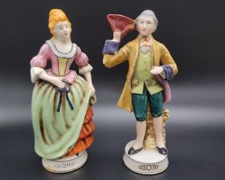 (2) Occupied Japan Victorian Couple Figurines