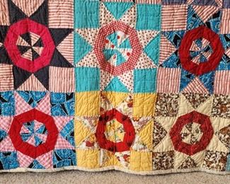 Vintage Hand Stitched Quilt, Approx. 88X72"