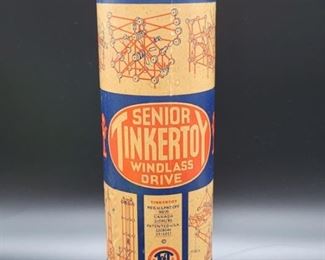 Vintage Tinkertoys in Original Can, as pictured