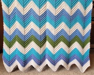 Hand Crocheted Afghan is 34" x 70"