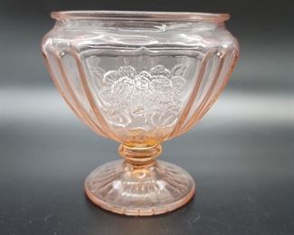 Vtg. Pink Depression Glass Footed Candy Dish