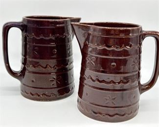 (2) Marcrest Daisy & Dot Stoneware Pitchers, 4/11