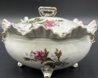 Vtg. Japanese Porcelain Victorian Lidded Dish