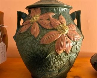 Vintage Roseville Clematis Cookie Jar
