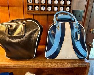 Vintage Bowling Balls with Bags