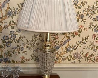 Crystal and Brass Lamp...We have a pair