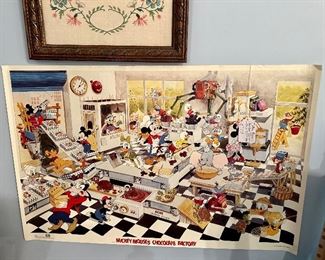Mickey Mouse Chocolate Factory 1986 Vintage Print